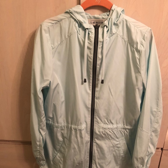 New Laurier Aqua Blue Zippered Jacket w/ Hood - Picture 1 of 4